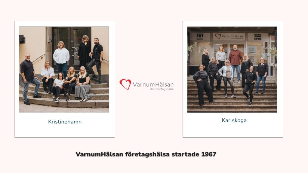 Gruppbild på teamet i Kristinehamn och en på Karlskogas team